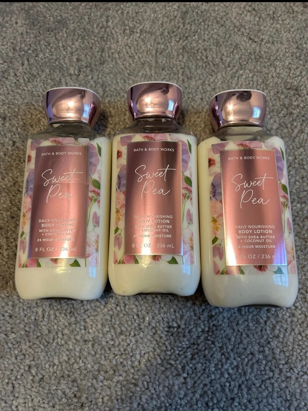 Bundle of 3 Bath & Body Works Sweet Pea Daily Nourishing Body Lotion - Picture 1 of 2